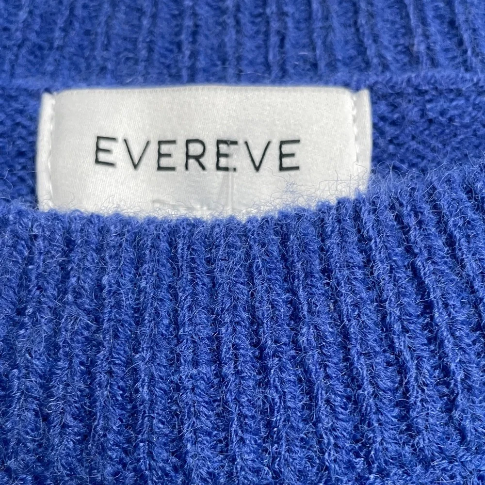 Evereve Thea Crew Pullover Electric Cobalt Stripe Sweater L NWT - Picture 4 of 6